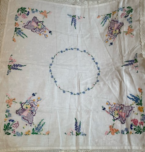 Vintage cotton lace hand - vintage, &