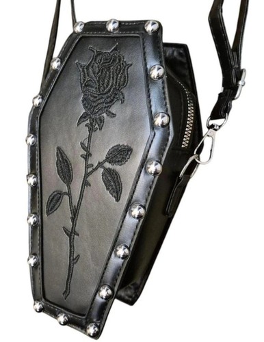 Coffin shaped black handbag - shaped,