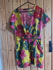 Zara yellow floral linen mini