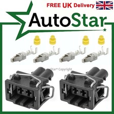 2 X 2 Pin Connector Plug & Terminals Jokon Round Light Elddis Caravan Motorhome