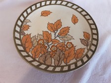 Charlotte Rhead Crown Ducal Golden Leaves 14 inch Signed  Charger.