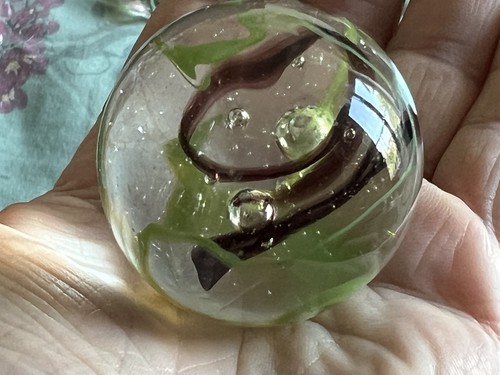 Large pale green brown glass - large,