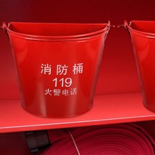 1pc Red Emergency Sand Buckets Reusable Fire-fighting Bucket Equipment