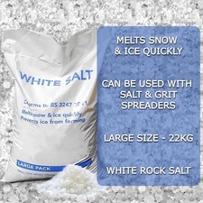 white rock salt deicing 22kg winter snow ice driveways road gritting paths