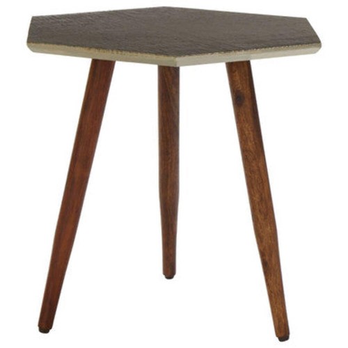 Grey sheesham wood hexagonal - wood,