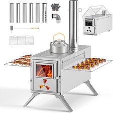 SLSY Tent Stove Portable Camping Stove Burning Stove 83"H With 7 Chimney Pipes