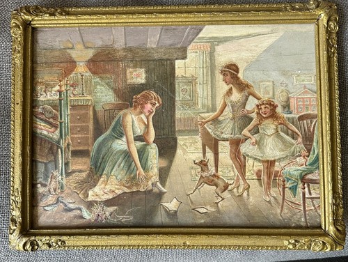 Antique victorian oil painting - victorian,