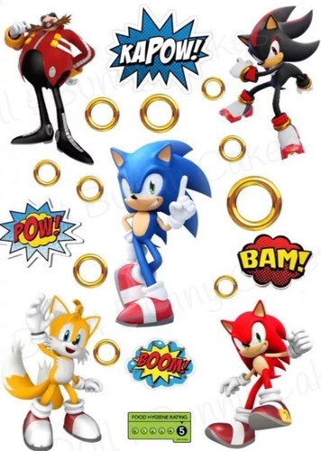 Sonic edible cake - edible, toppers