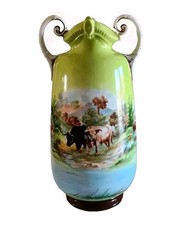 Antique Porcelain Vase Cattle