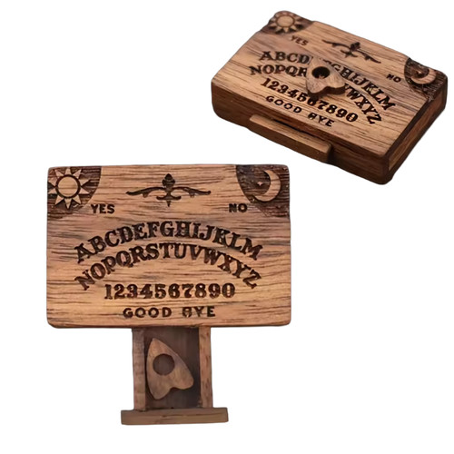 Mini wooden ouija board - wooden,