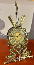 Antique Brass Mantel Clock -
