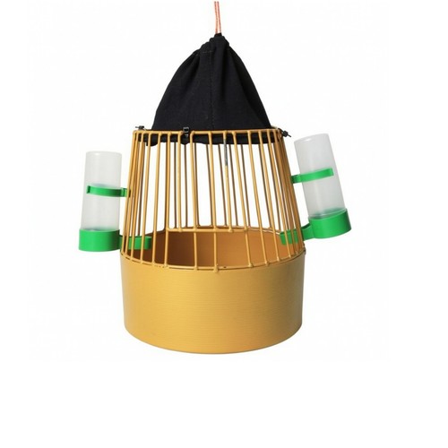 Hanging bird cage with - hanging, feeders