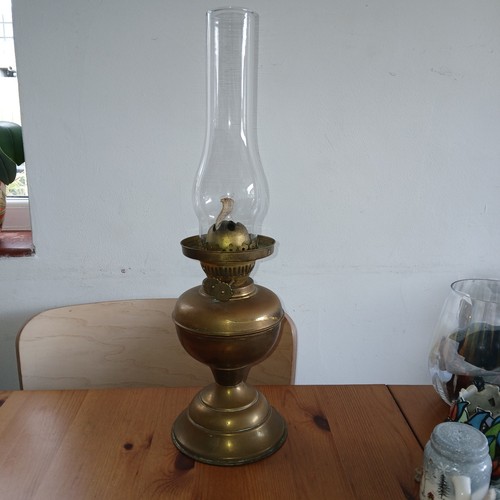 Vintage brass oil lamp - vintage,