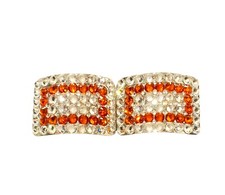 Irish Dance Heavy Shoe Buckles Sale! Clear and Orange