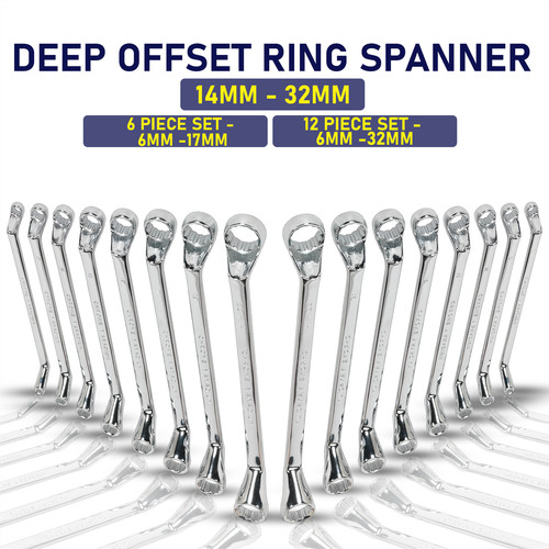 Offset ring spanners set 6mm - offset,