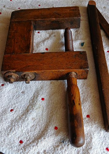 Antique wooden clamp - antique,