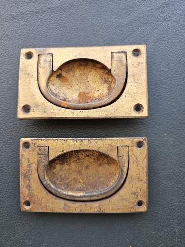 Pair antique solid brass - of,