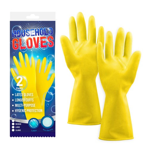 Pair latex gloves household - latex,