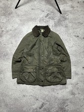 Barbour Beadnell Green Wax Cotton Women's Coat Jacket Size UK 8 US 4