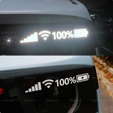 1x Funny Wifi Battery Level Mark Car Vinyl Sticker Decal Silver White Reflective