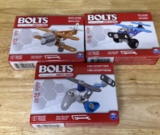 Bolts Erector By Meccano Construction Set Of 3 Biplane, Plane, & Helicopter