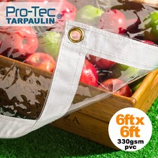 330gsm Clear Tarpaulin Heavy Duty PVC Waterproof Glass Pet Cover Tarp Sheet 