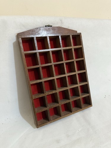 Thimble display case wooden - thimble,