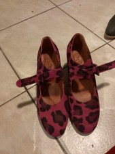 BNWOB Penelope Chilvers Pink Animal Print Block Heeled Shoe 38 UK 5