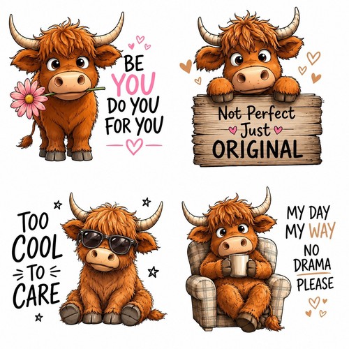 Cute cow dtf transfer - uv,