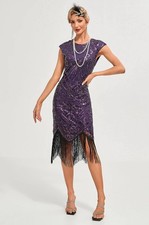 Fringes Dark Purple Beading
