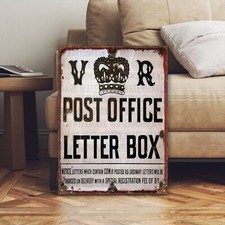 Vintage Style Victorian Post Box Post Office  Sign