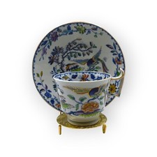 Davenport Flying Bird Pattern Cup and Saucer early 19th century