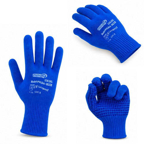 Blue pvc dot grip safety - pvc,