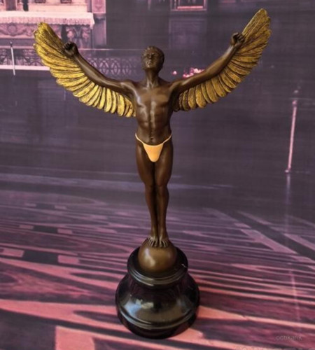 Icarus bronze sculpture man - bronze,