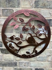 50cm Wall Art Bronze Robins