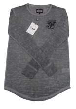 SikSilk Mens Grey Slub Burn