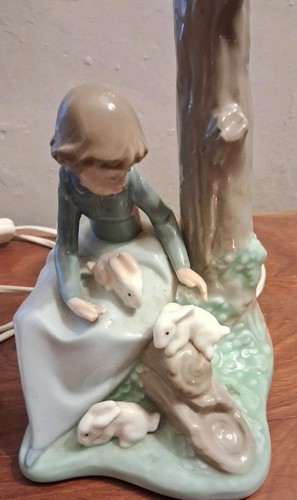Lladro lamp girl sitting with - lladro,