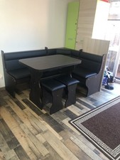 CORNER BENCH TABLE 2 STOOLS WITH STORAGE