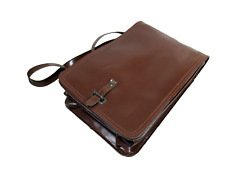 Vintage Czech army document case shoulder bag communist soviet era attache brief