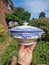 Antique Britannia Glasgow  pottery service bowl / Tureen 10" Peony