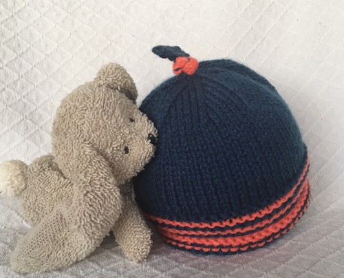 Hand knitted babys pixie hat - babys,