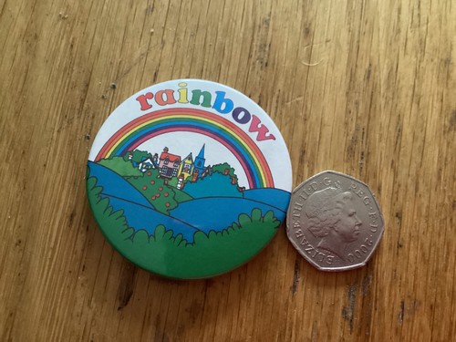 Vintage button badge rainbow - button,