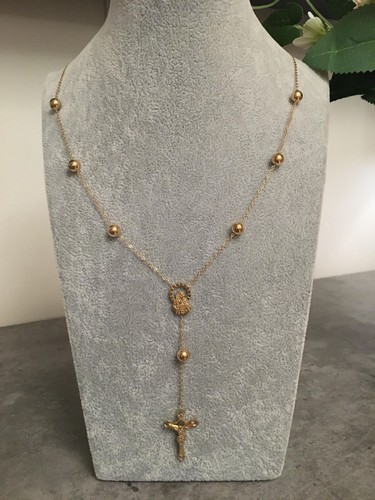 Gold long rosary chain - long,