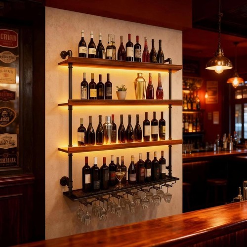 Wall mounted wine rack led - mounted,