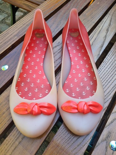 Mel pink red bow sandals - bow, jelly