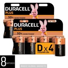 8 x Duracell D Cell Batteries