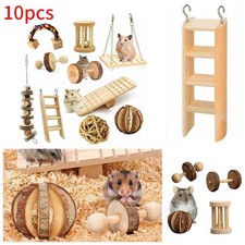 10Pcs Wooden Hamster Chew Toy Hamster Rabbit Guinea Pig Small Pet Accessories