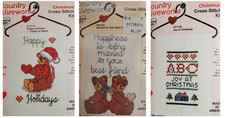 Country Wireworks small cross stitch kit ornaments, Christmas, teddy bear NEW