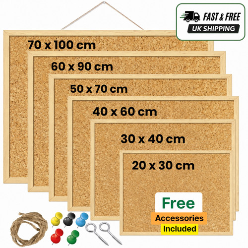 Natural cork pin notice board - pin,