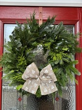 Fresh Christmas Holly Wreath Spruce Door Decoration Hand Made